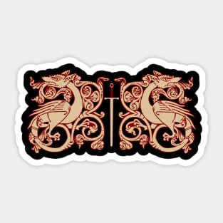 Medieval Dragons with Sword Sticker